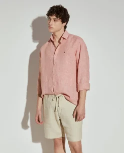 Bermudas 100% linho com bolsos|LION OF PORCHES Cheap