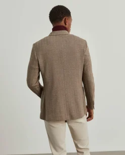 Blazer para homem slim fit com padrão de espinha e bolsos|LION OF PORCHES Flash Sale