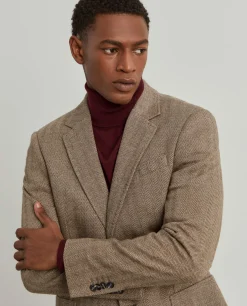 Blazer para homem slim fit com padrão de espinha e bolsos|LION OF PORCHES Flash Sale