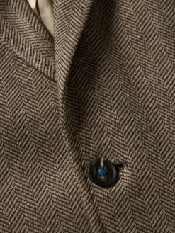 Blazer para homem slim fit com padrão de espinha e bolsos|LION OF PORCHES Flash Sale
