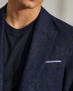 Blazer para homem slim fit denim com bolsos|LION OF PORCHES Clearance