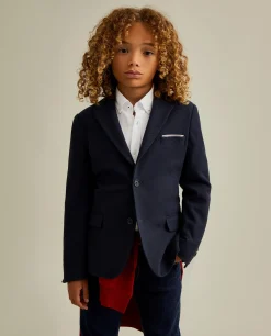 Blazer piqué com detalhes em vermelho|LION OF PORCHES Store