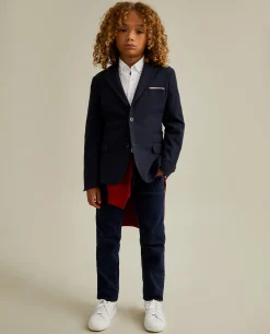 Blazer piqué com detalhes em vermelho|LION OF PORCHES Outlet