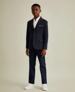 Blazer piqué com detalhes em vermelho|LION OF PORCHES Online