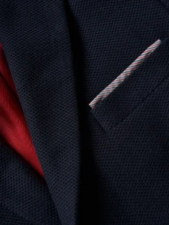 Blazer piqué com detalhes em vermelho|LION OF PORCHES Online