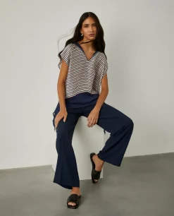 Blusa assimétrica de riscas|LION OF PORCHES Flash Sale