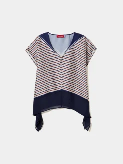 Blusa assimétrica de riscas|LION OF PORCHES Flash Sale