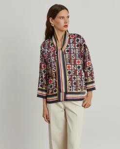 Blusa com estampado e laçada|LION OF PORCHES Sale