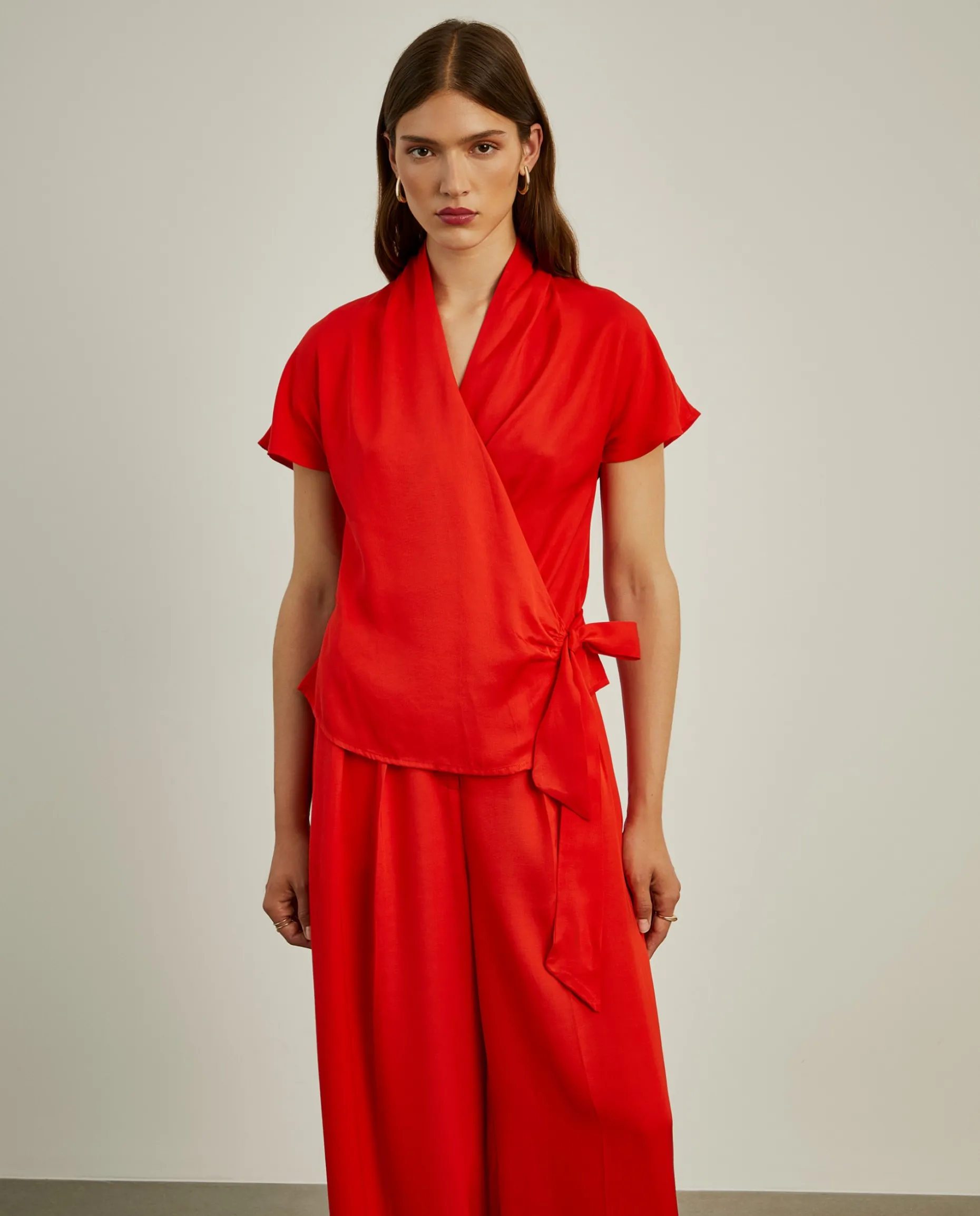 Blusa com trespasse e franzido|LION OF PORCHES Discount