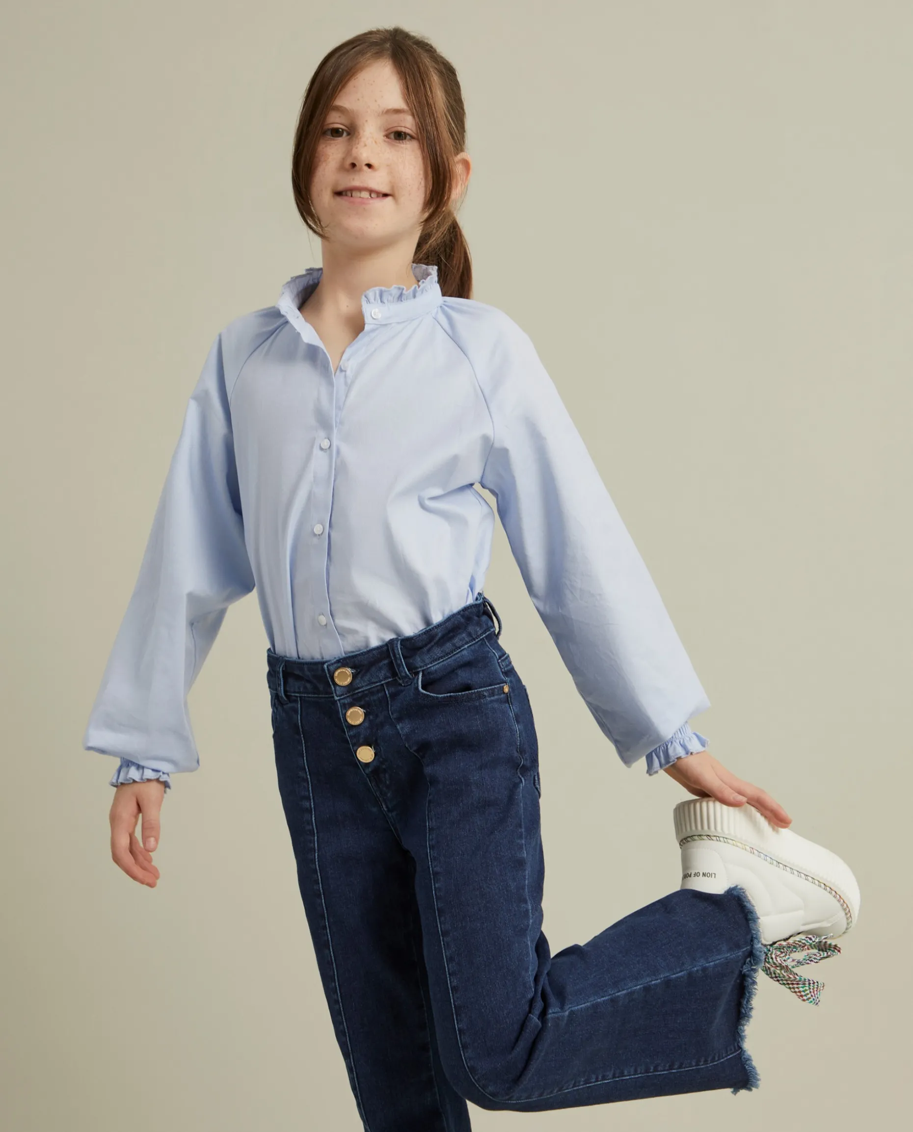 Blusa de algodão com folhos|LION OF PORCHES Sale