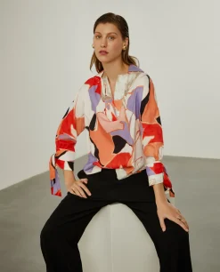 Blusa de algodão com padrão abstrato|LION OF PORCHES Shop