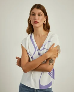 Blusa fluida com padrão floral|LION OF PORCHES Hot