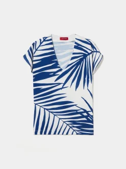 Blusa fluida com padrão palmeiras|LION OF PORCHES Outlet