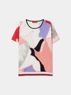 Blusa manga curta com padrão abstrato|LION OF PORCHES New