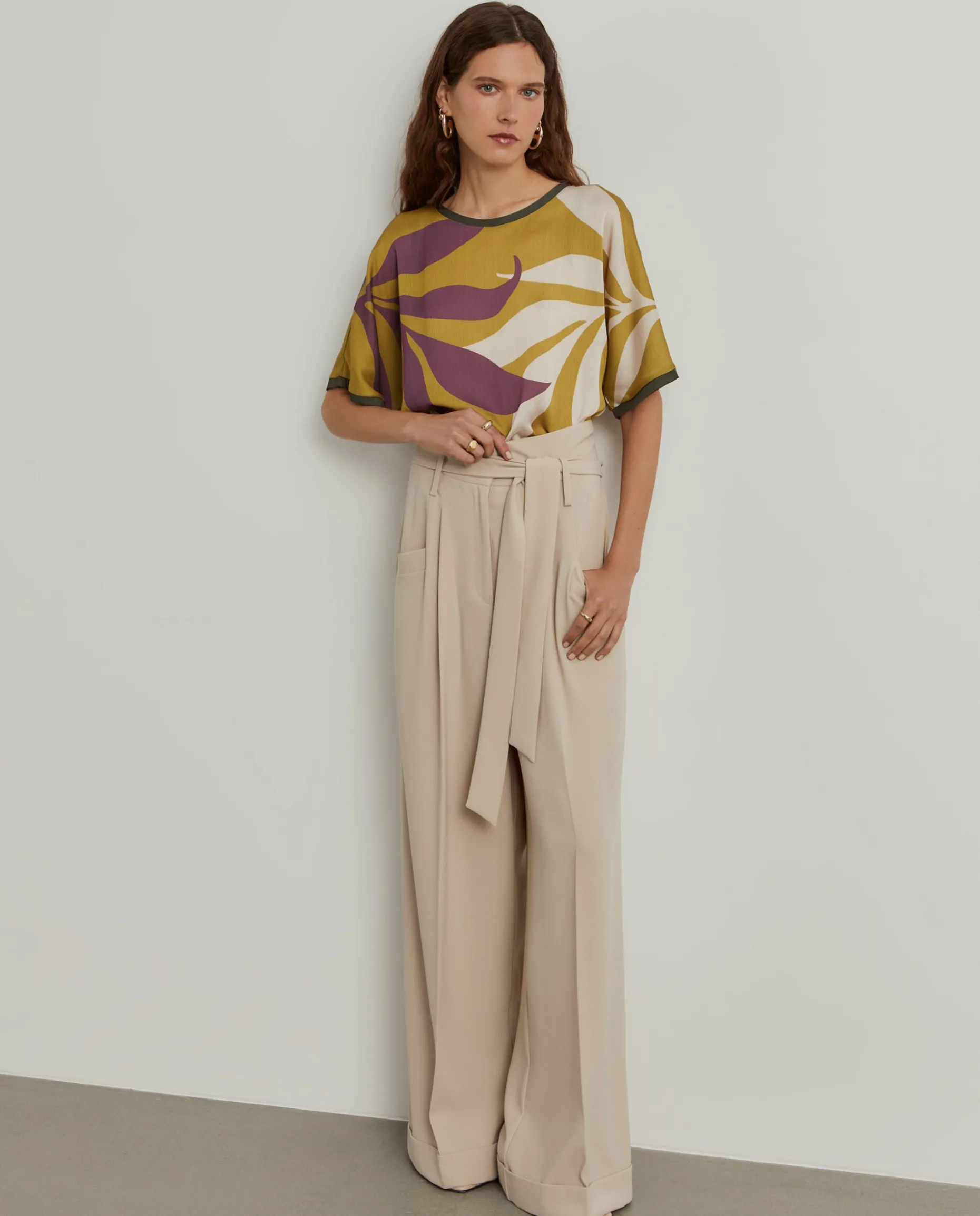 Blusa manga curta estampada|LION OF PORCHES Cheap