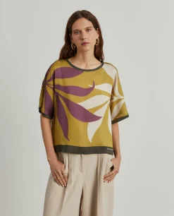 Blusa manga curta estampada|LION OF PORCHES Cheap
