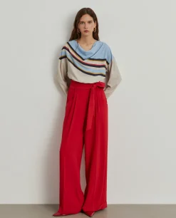 Blusa às riscas com drapeado|LION OF PORCHES Outlet