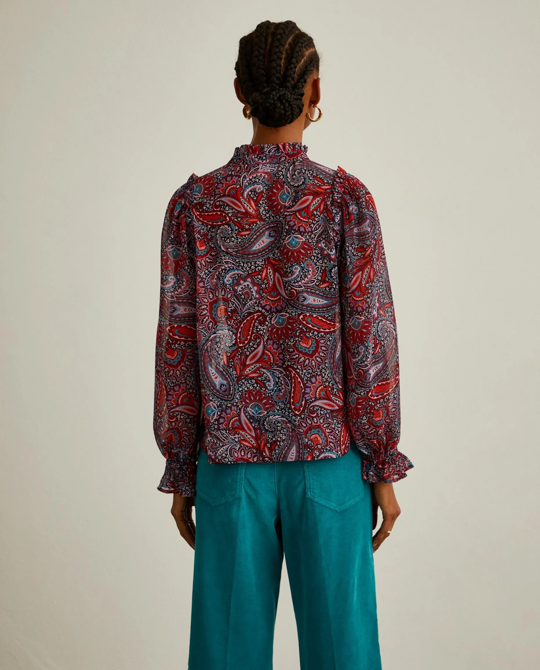 Blusa semitransparente com padrão cornucópias|LION OF PORCHES Hot