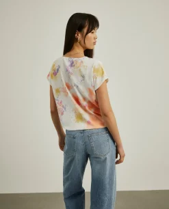 Blusa tie-dye com decote em V|LION OF PORCHES Shop