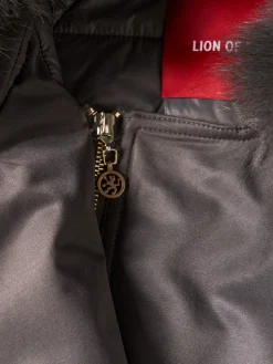 Blusão acolchoado com cinto e gola em pelo|LION OF PORCHES Store