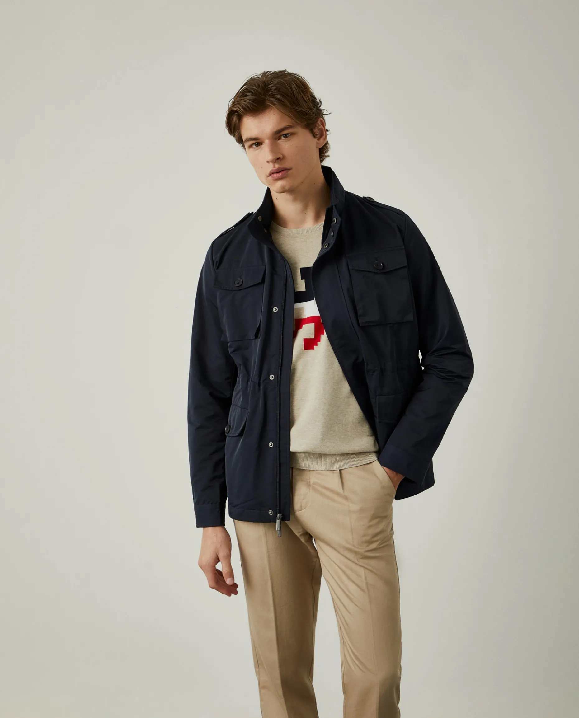 Blusão com bolsos e capuz embutido|LION OF PORCHES Best Sale
