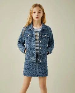 Blusão denim com padrão monograma|LION OF PORCHES Fashion