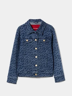 Blusão denim com padrão monograma|LION OF PORCHES Fashion