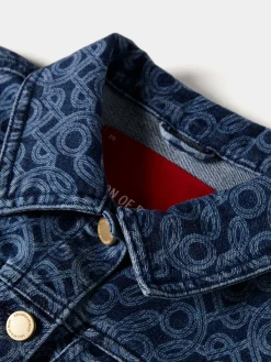 Blusão denim com padrão monograma|LION OF PORCHES Fashion