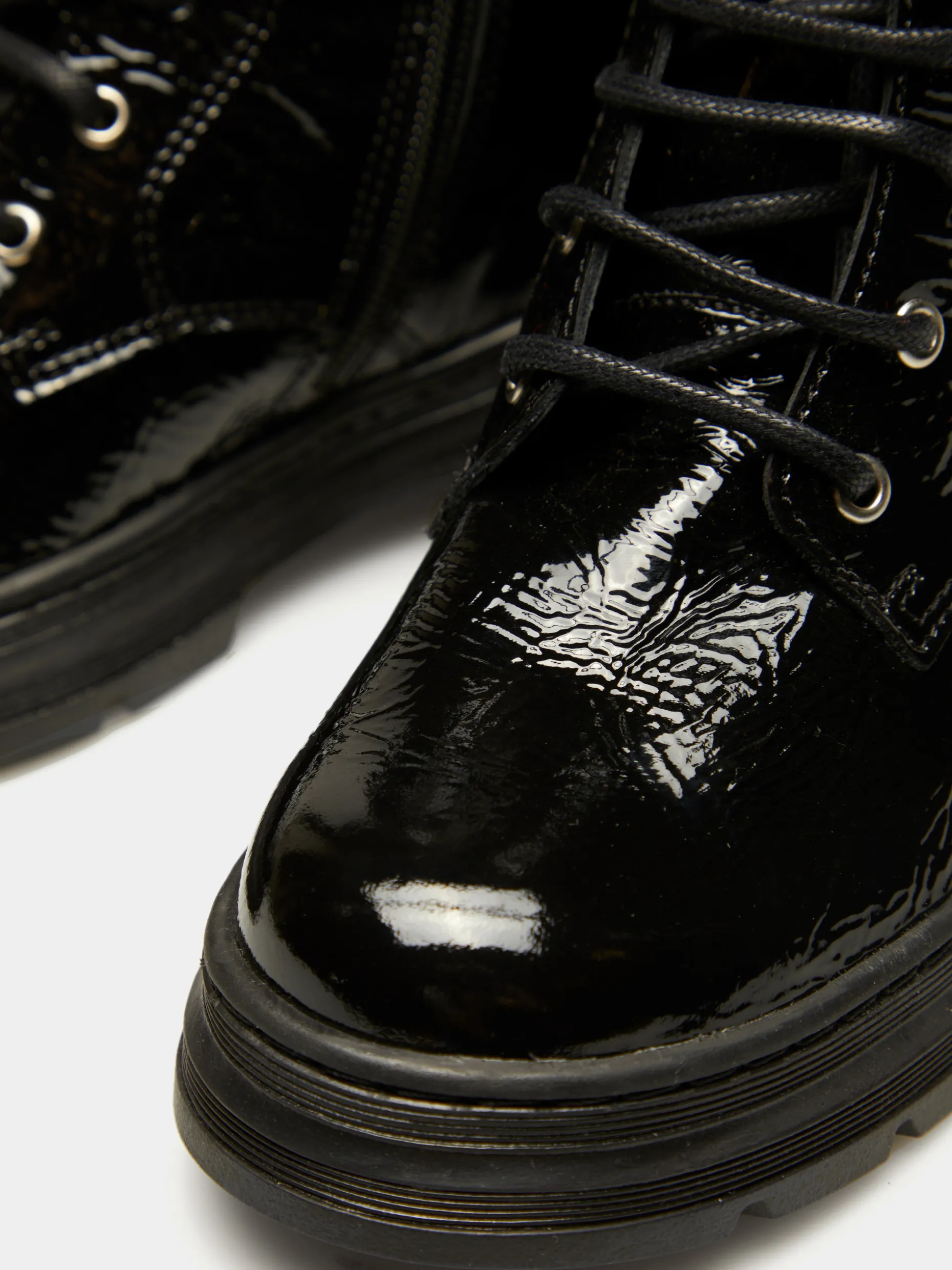 Botas de verniz com cordões|LION OF PORCHES Store