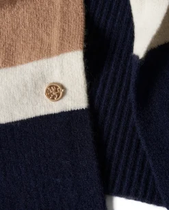 Cachecol tricolor em lã merino|LION OF PORCHES Best Sale