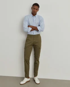 Calças cargo em sarja slim fit|LION OF PORCHES Store