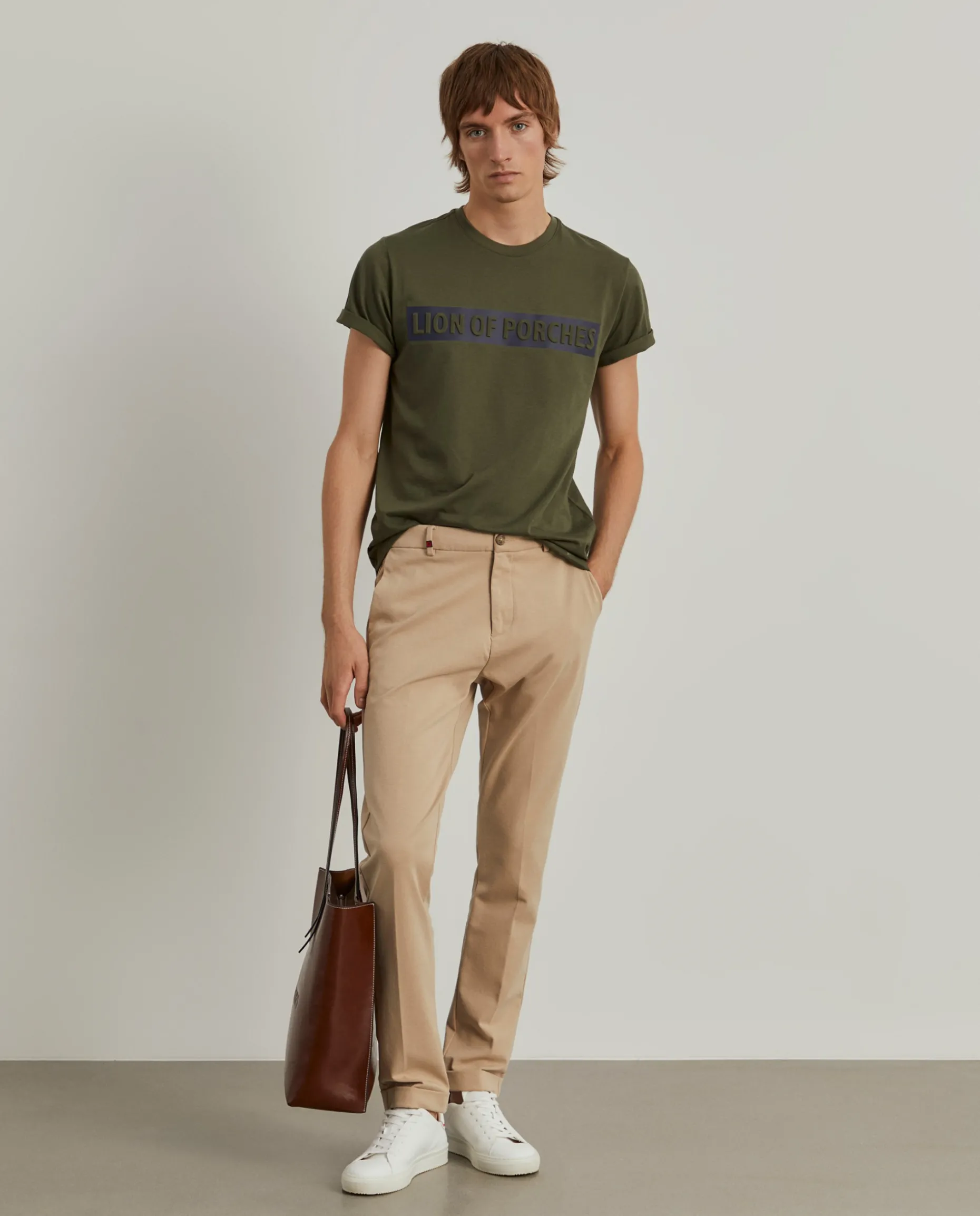 Calças chino regular fit|LION OF PORCHES Outlet
