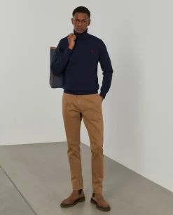 Calças chino regular fit com pregas|LION OF PORCHES Clearance