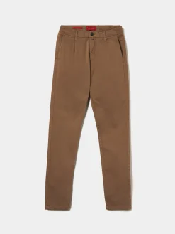 Calças chino regular fit com pregas|LION OF PORCHES Clearance