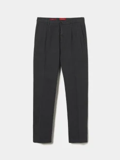 Calças Chino Regular Fit com pregas|LION OF PORCHES Hot