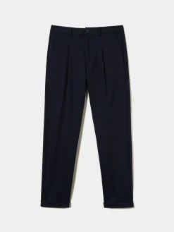 Calças chino regular fit com pregas|LION OF PORCHES New