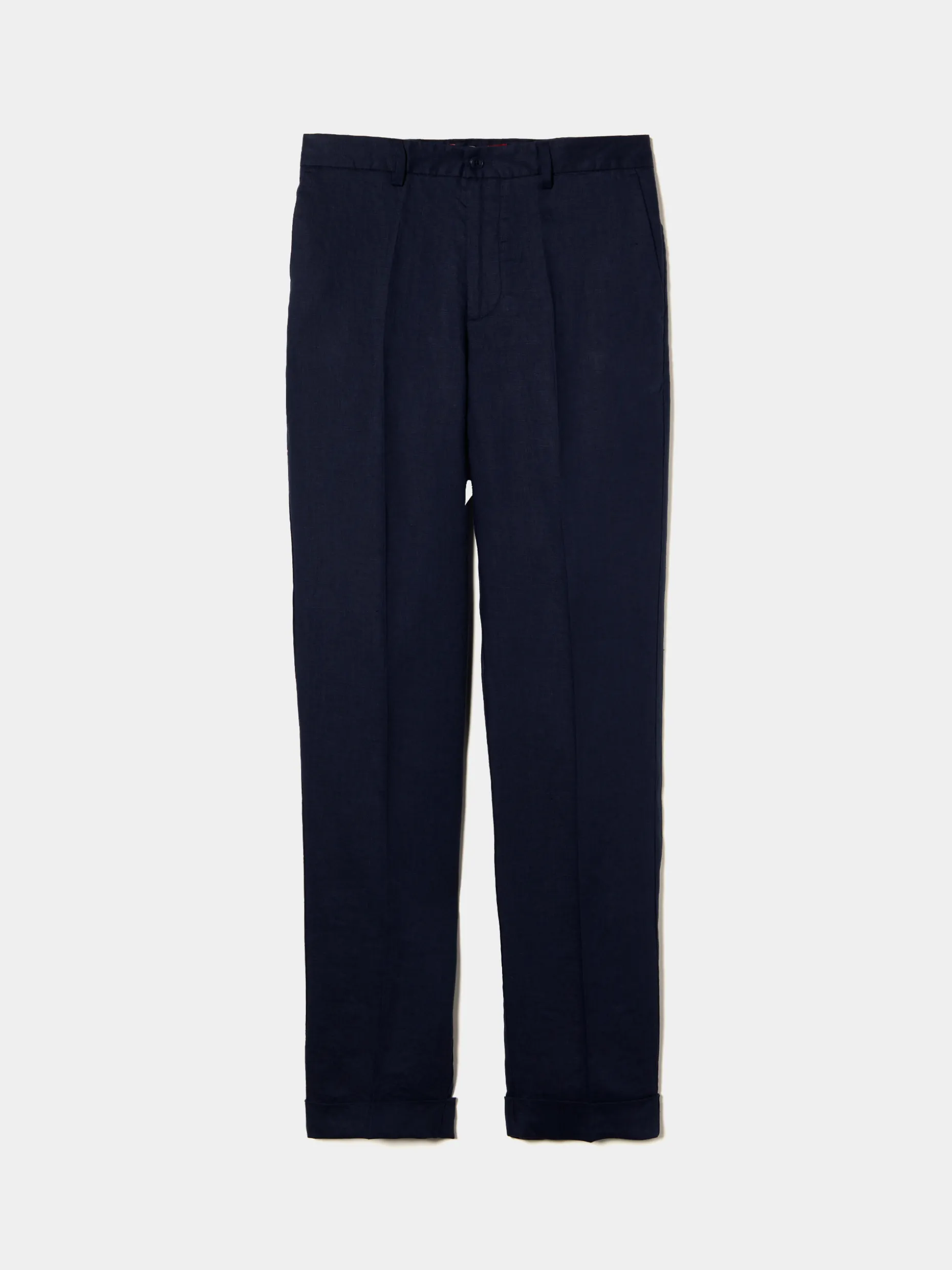 Calças chino regular fit em linho|LION OF PORCHES Flash Sale