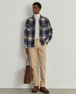 Calças chino regular fit em veludo|LION OF PORCHES Fashion