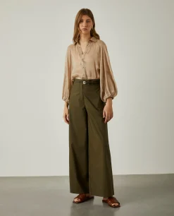 Calças culotte com cintura ajustável|LION OF PORCHES Store