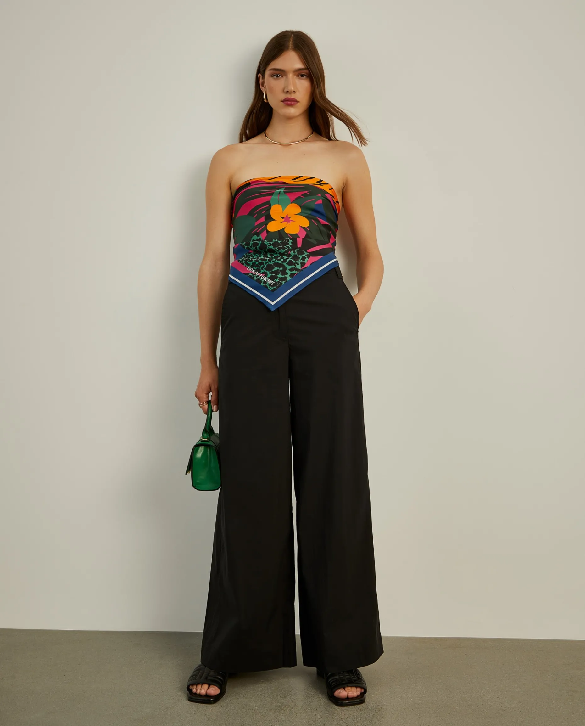 Calças culotte com cintura ajustável|LION OF PORCHES Fashion
