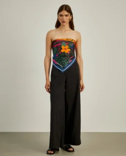 Calças culotte com cintura ajustável|LION OF PORCHES Fashion