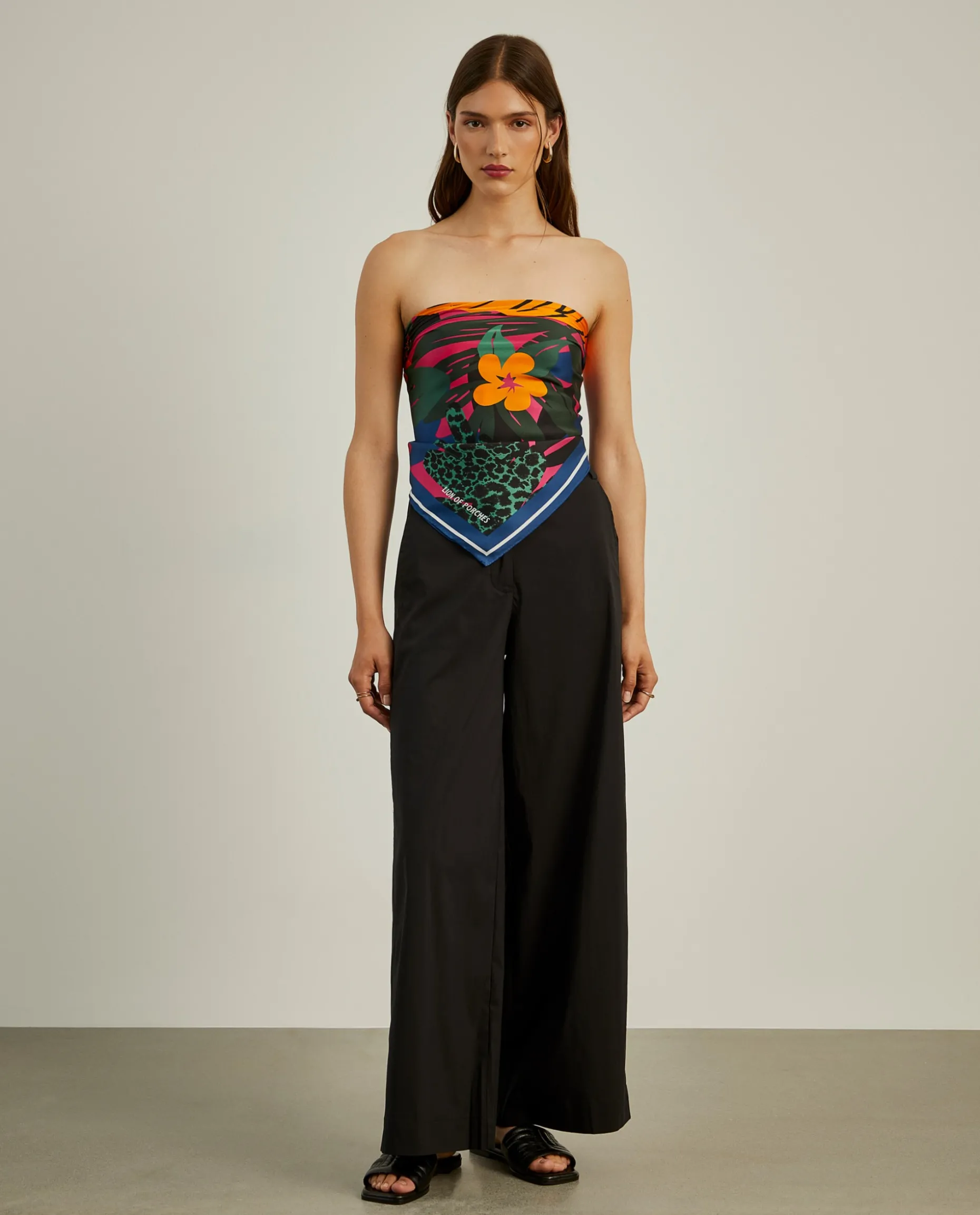Calças culotte com cintura ajustável|LION OF PORCHES Fashion