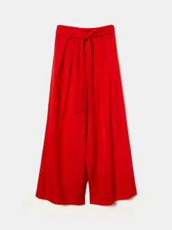 Calças culotte com pregas e cinto|LION OF PORCHES Cheap
