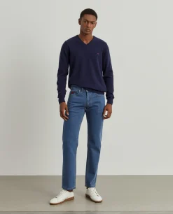 Calças denim regular fit|LION OF PORCHES Sale