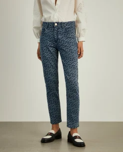 Calças denim regular fit com monograma|LION OF PORCHES Best Sale