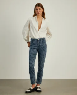 Calças denim regular fit com monograma|LION OF PORCHES Best Sale