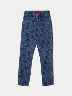 Calças denim regular fit com monograma|LION OF PORCHES Best Sale
