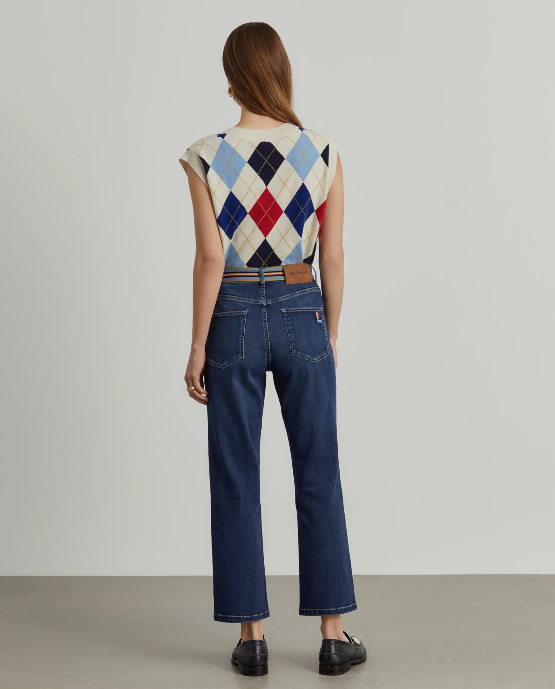 Calças denim regular fit com cinto|LION OF PORCHES New