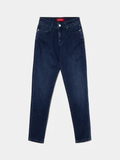 Calças denim regular fit de lavagem escura|LION OF PORCHES Shop