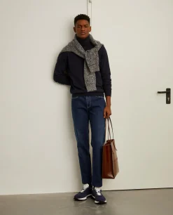 Calças denim regular fit lavagem escura|LION OF PORCHES Fashion